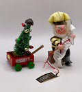 Kurt Adler's 1998 Hershey's Elf  Checking it Twice  and Tree wooden Christmas Ornament