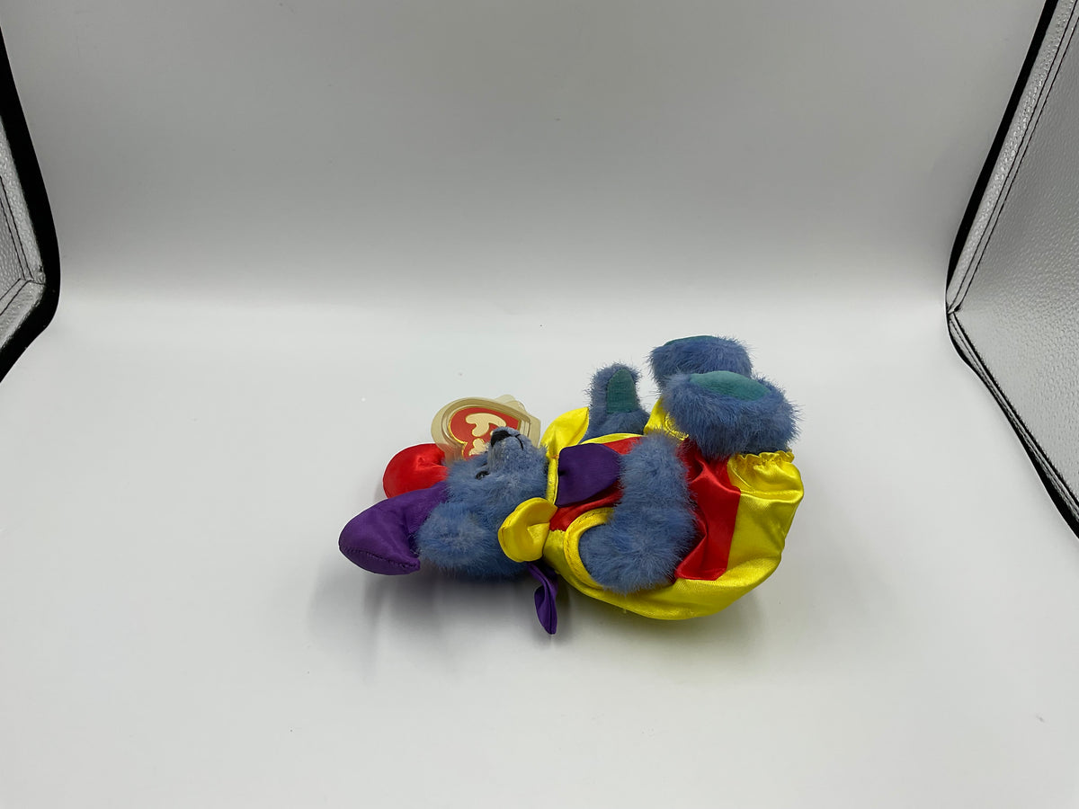 Ty Attic Treasures Calliope The Jester Bear Vintage Plush Jointed Teddy Blue