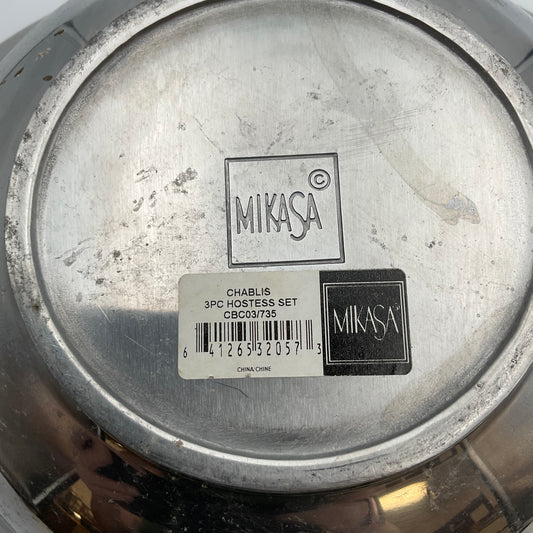 Mikasa Silver Serving Bowl with grapes and leaves