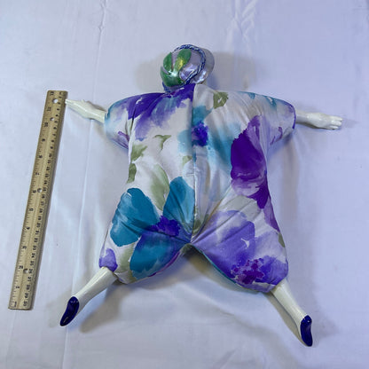 Poupee Millet Vintage Purple Floral Art Doll Handmade in France