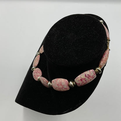 Pink Stone Bead Necklace