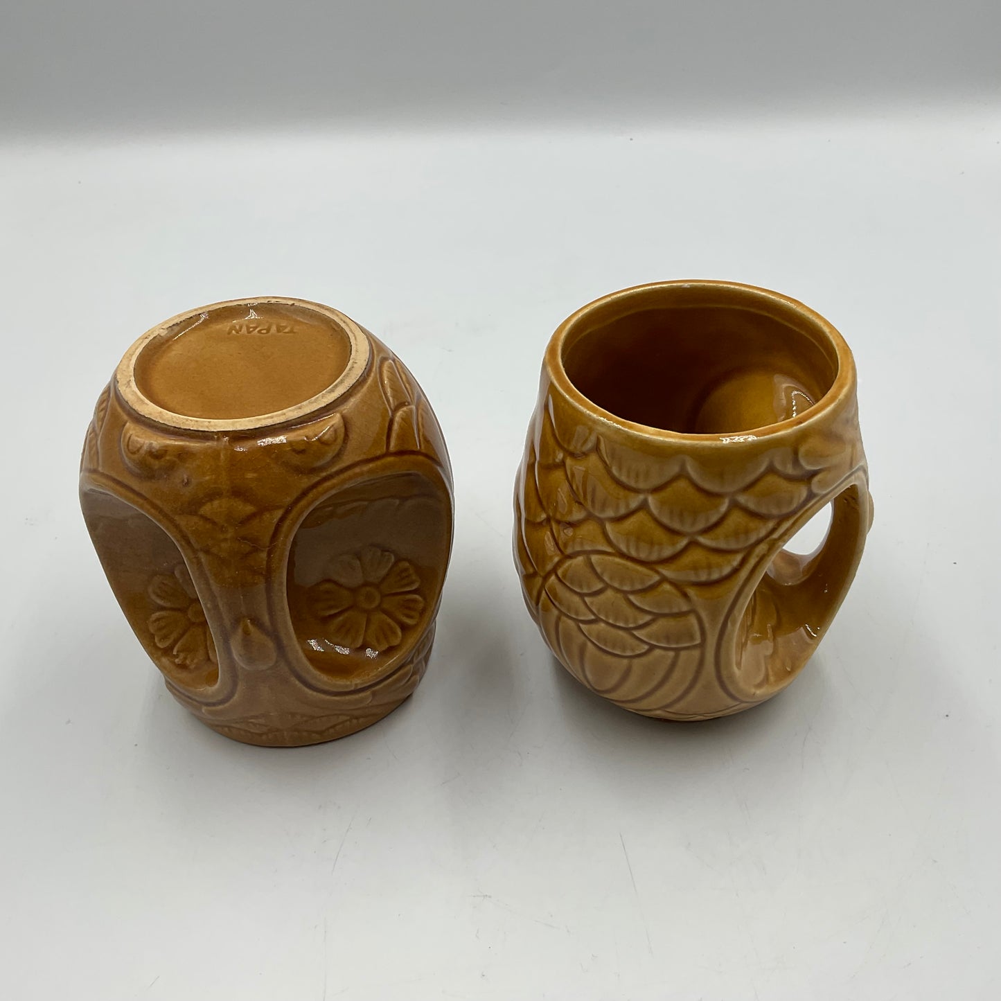 Vintage Ceramic Owl Mugs Japan On Bottom