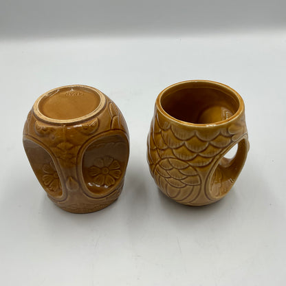 Vintage Ceramic Owl Mugs Japan On Bottom