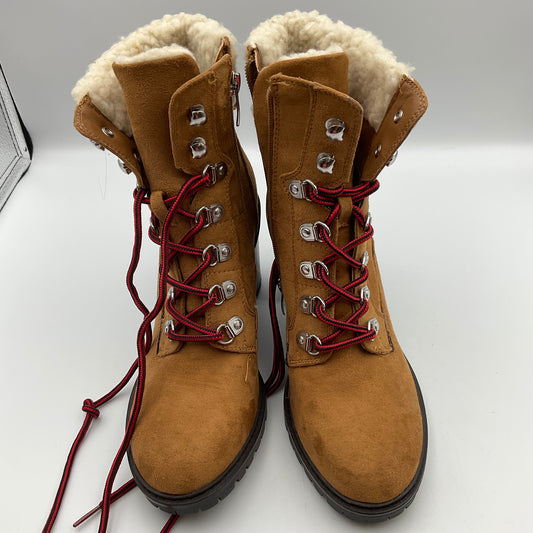 Nine West Brown High Heel Boots With Faux Fur