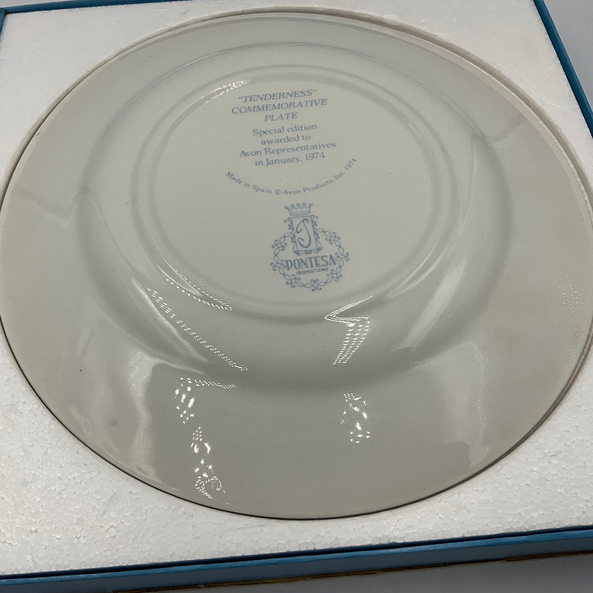 1974 Avon Tenderness Collector’s Plate By Pontesa Ironstone