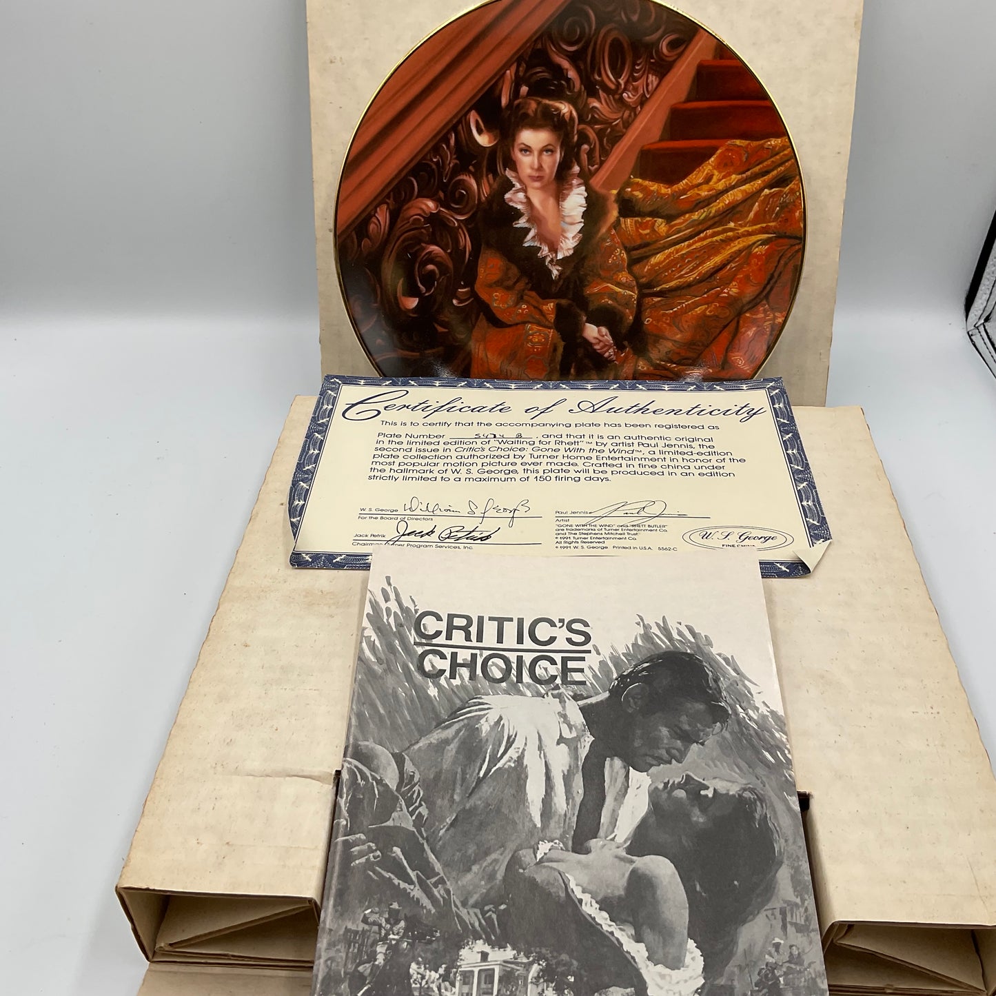 W.L. George Bradford Exchange Limited Edition Waiting for Rhett 1991 with Box and COA