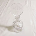 Irice Vintage Clear Cut Crystal Pressed Glass Perfume Bottle with Stopper