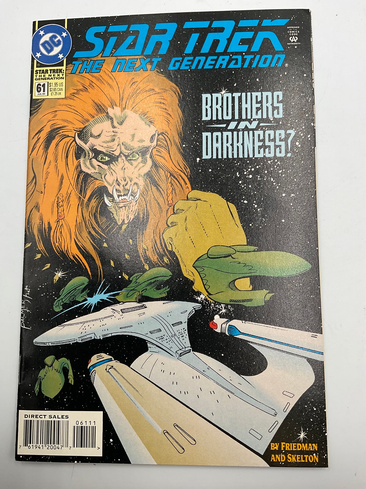 Star Trek Next Generation #61 Brothers in Darkness Vtg 1994 Direct Edition DC Comic Book