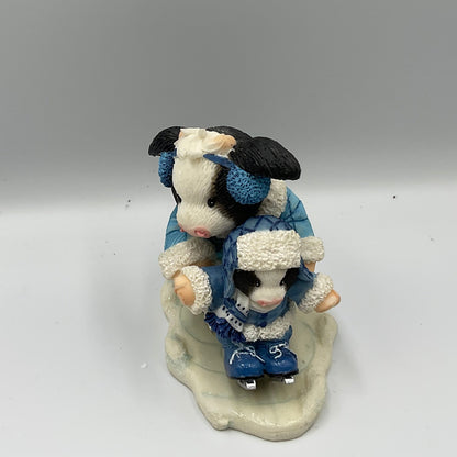 Enesco Mary's Moo Moos Everyone Needs a Hoof To Hold Onto 101077 Ice Skating