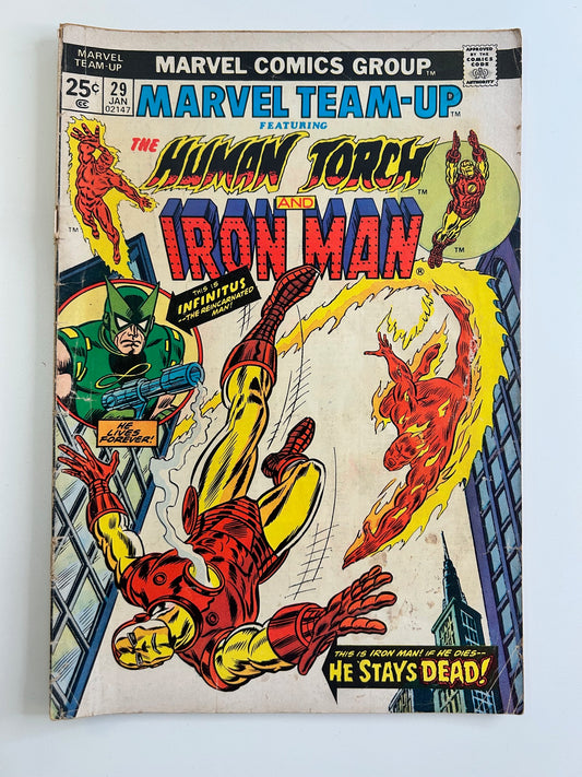 Marvel Team-Up Human Torch and Iron Man #29 Vintage 1975 Marvel Group Comic Book