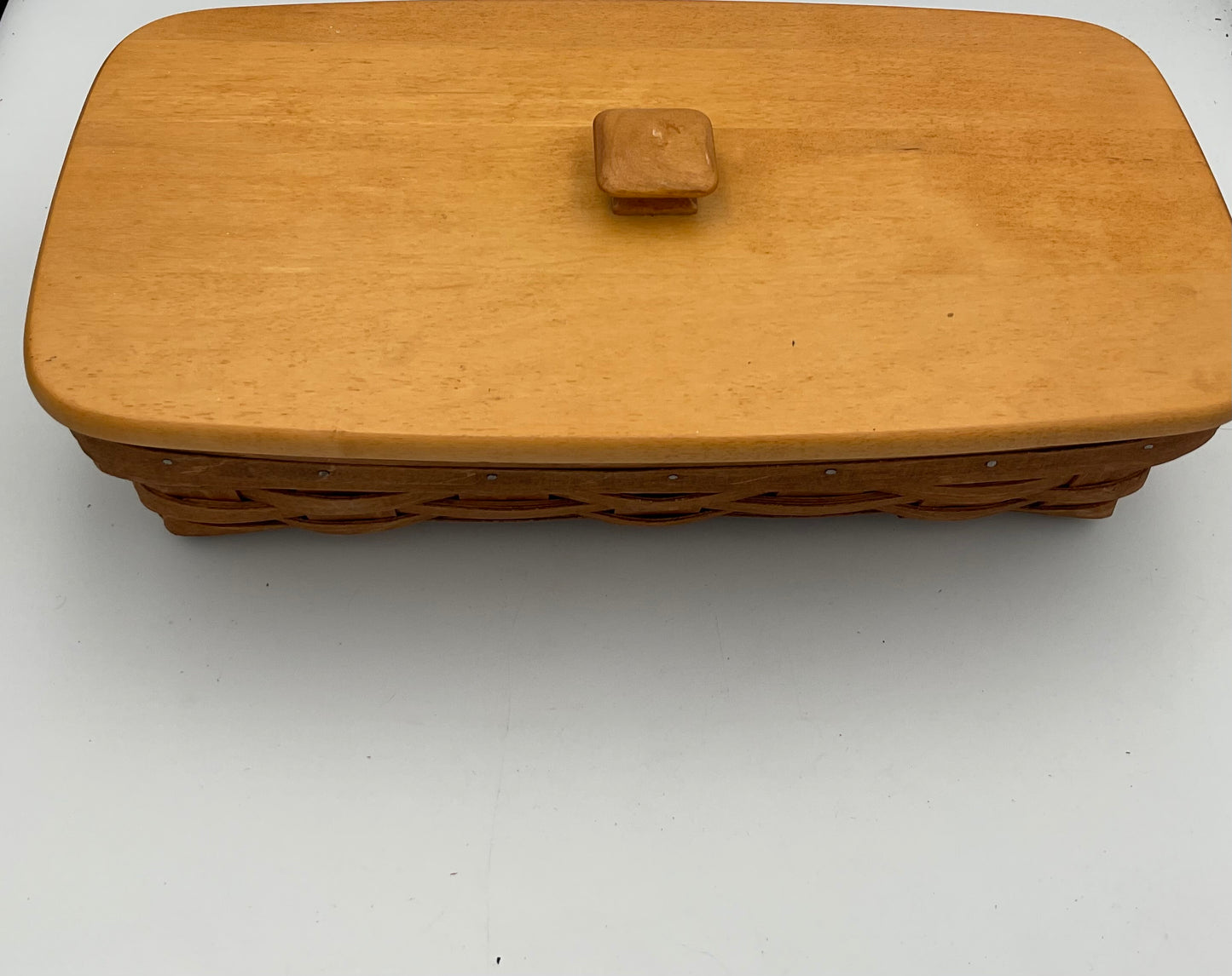 Longaberger Large Wooden Basket with Lid