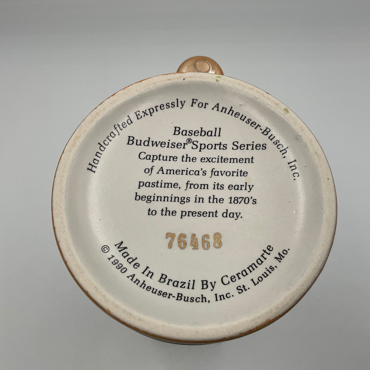 1990 Budweiser Sports Series Baseball Stein with Box Ceramarte Brazil