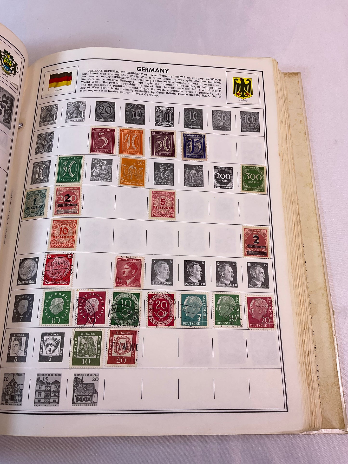 Traveler Stamp Album for International Postage Stamp Collectors Partially Full Incomplete
