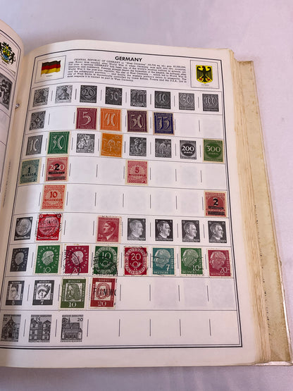 Traveler Stamp Album for International Postage Stamp Collectors Partially Full Incomplete