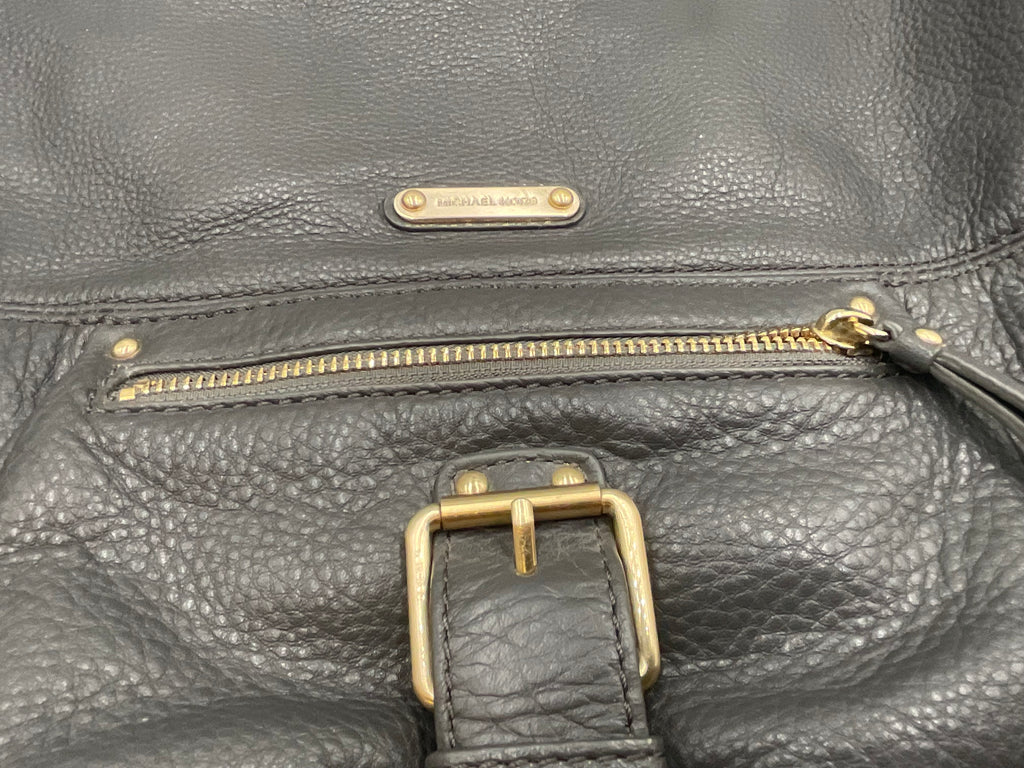 Michael Kors Beverly Black Pebbled Leather Hobo Handbag