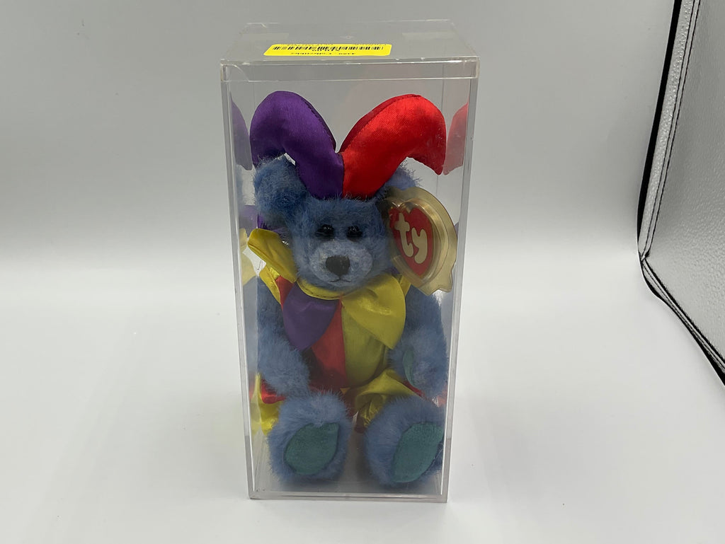 Ty Attic Treasures Calliope The Jester Bear Vintage Plush Jointed Teddy Blue