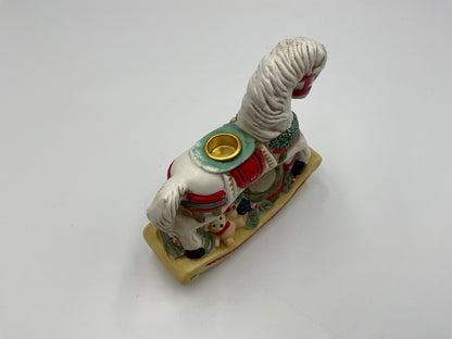 Vintage Giftco Inc. Christmas Rocking Horse Candle Holder Figurine Holiday Decor