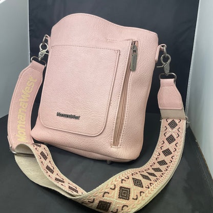 Rose Leather Montana West Crossbody Bag