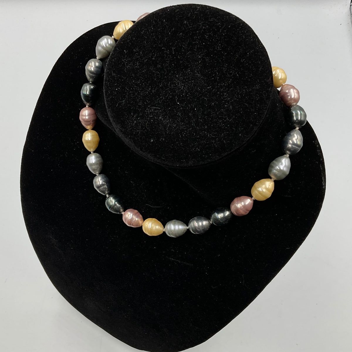 Multi Colored Egg Shape Bead Necklace