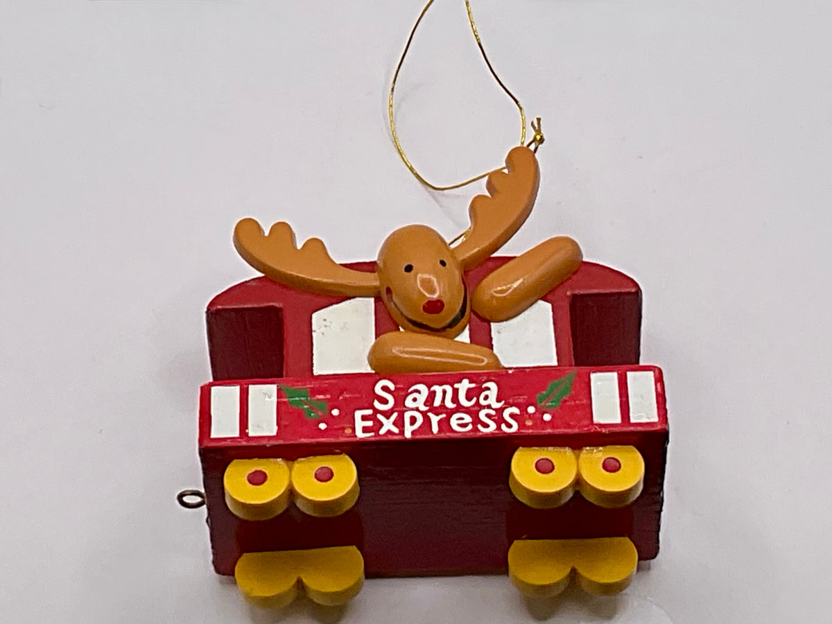Avon Gift Collection Vintage Santa Express Reindeer Train Car Christmas Winter Holiday Ornament with Original Box