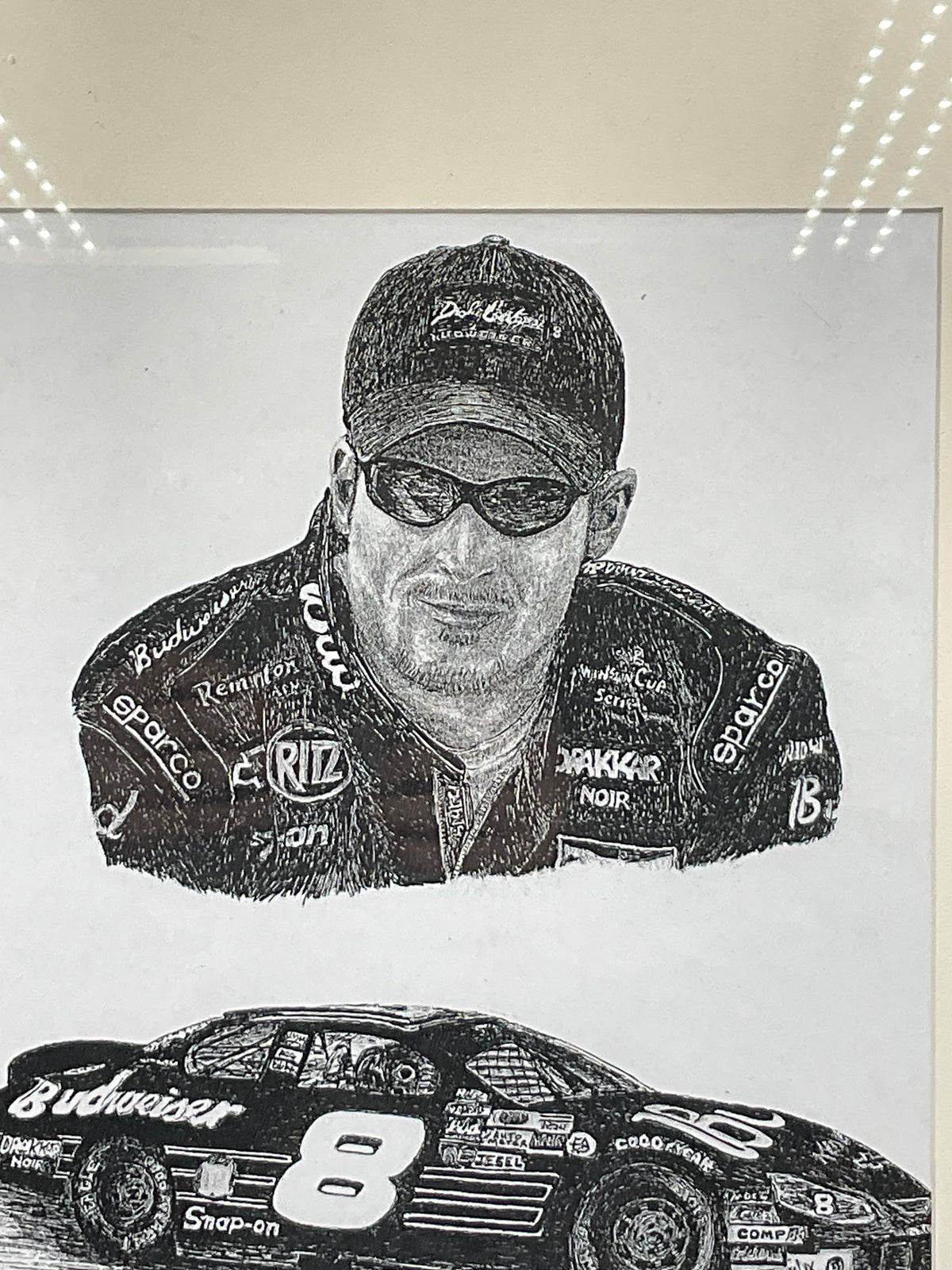 Dale Earnhardt Jr. #8 NASCAR Framed Racing Art Print by David Kilgore 2004