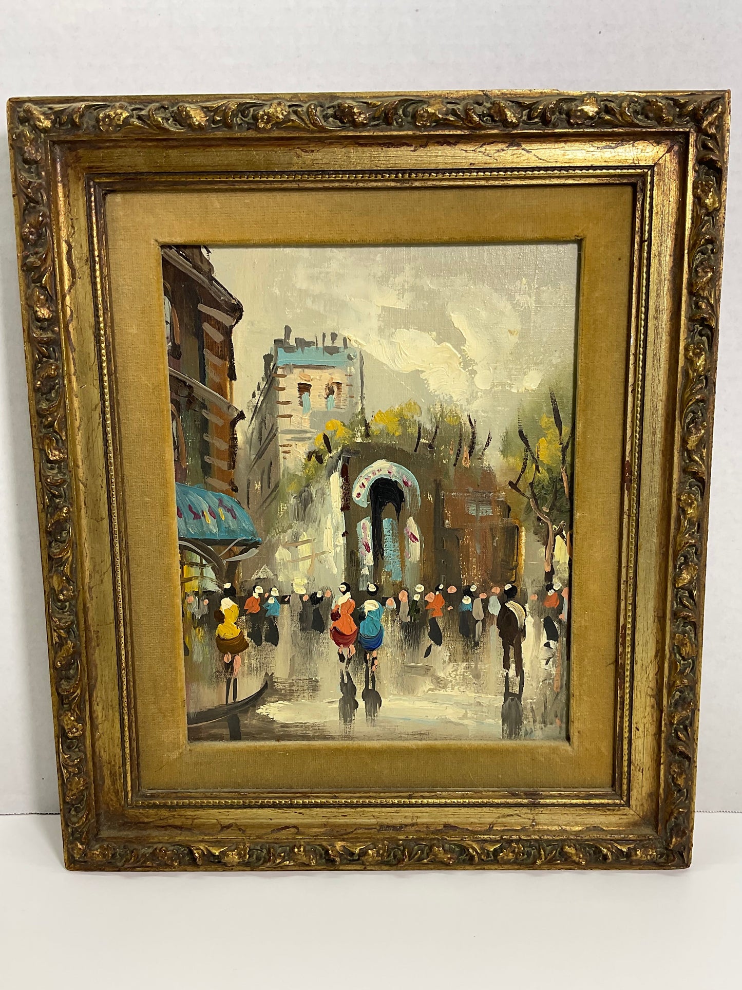 Antonio Devity - Paris Street Scene | Original Oil Painting on Canvas (Framed)