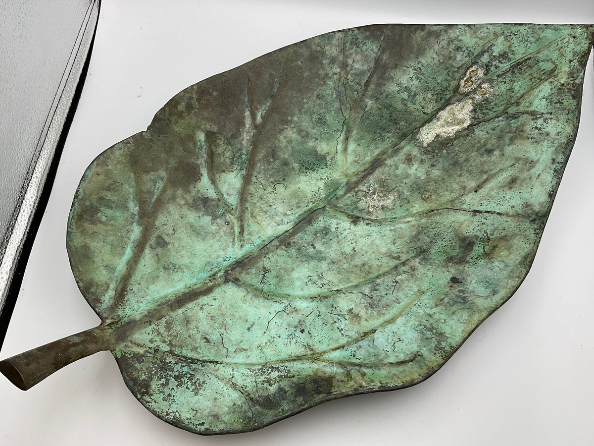Brass Leaf Vintage Centerpiece Fruit Bowl Tray