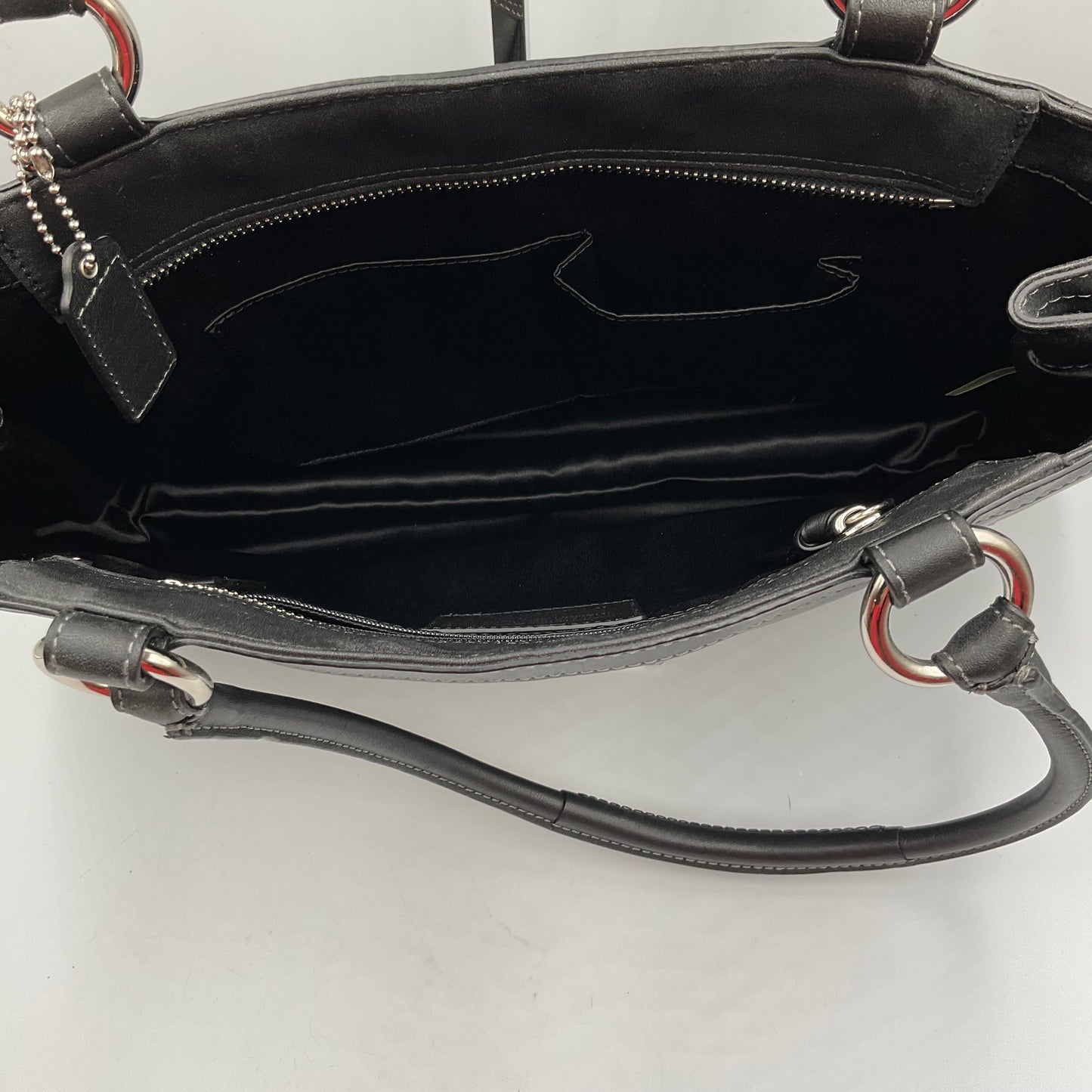Coach Park Leather Carry All Black Silvertone Accent Hardware
