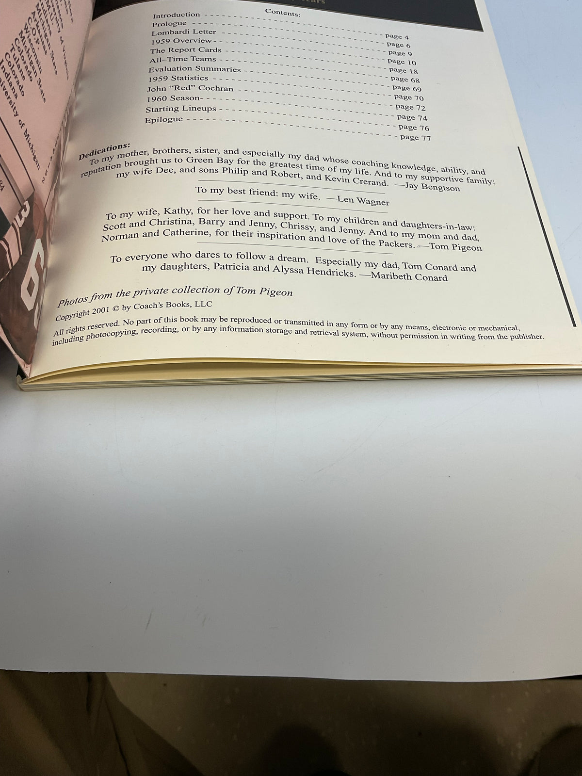 Launching the Glory Years 1959 Packers Coach's Book Paperback 2001
