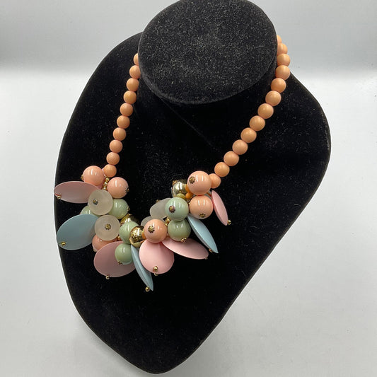 Abstract Pastel Plates Beads and Charms Beaded Necklace