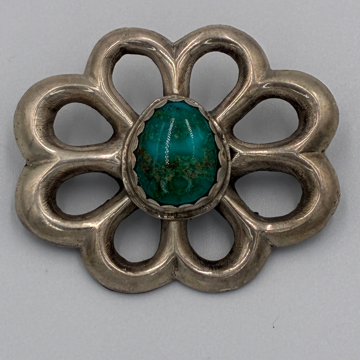 Vintage Brooch Wilford B Henry WBH Navajo Sterling Turquoise Openwork