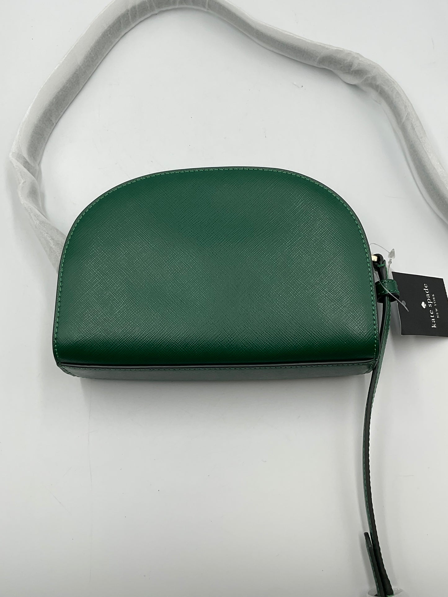 Kate Spade New York Forest Green Cross Grain Designed Leather Cross Body Bag