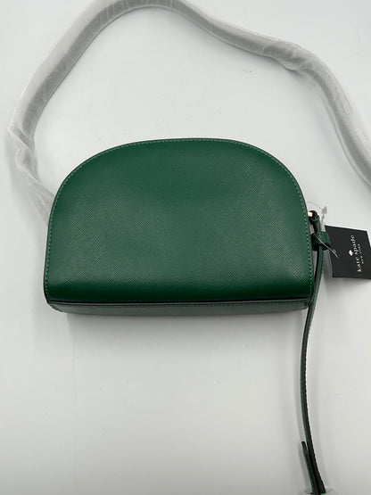 Kate Spade New York Forest Green Cross Grain Designed Leather Cross Body Bag