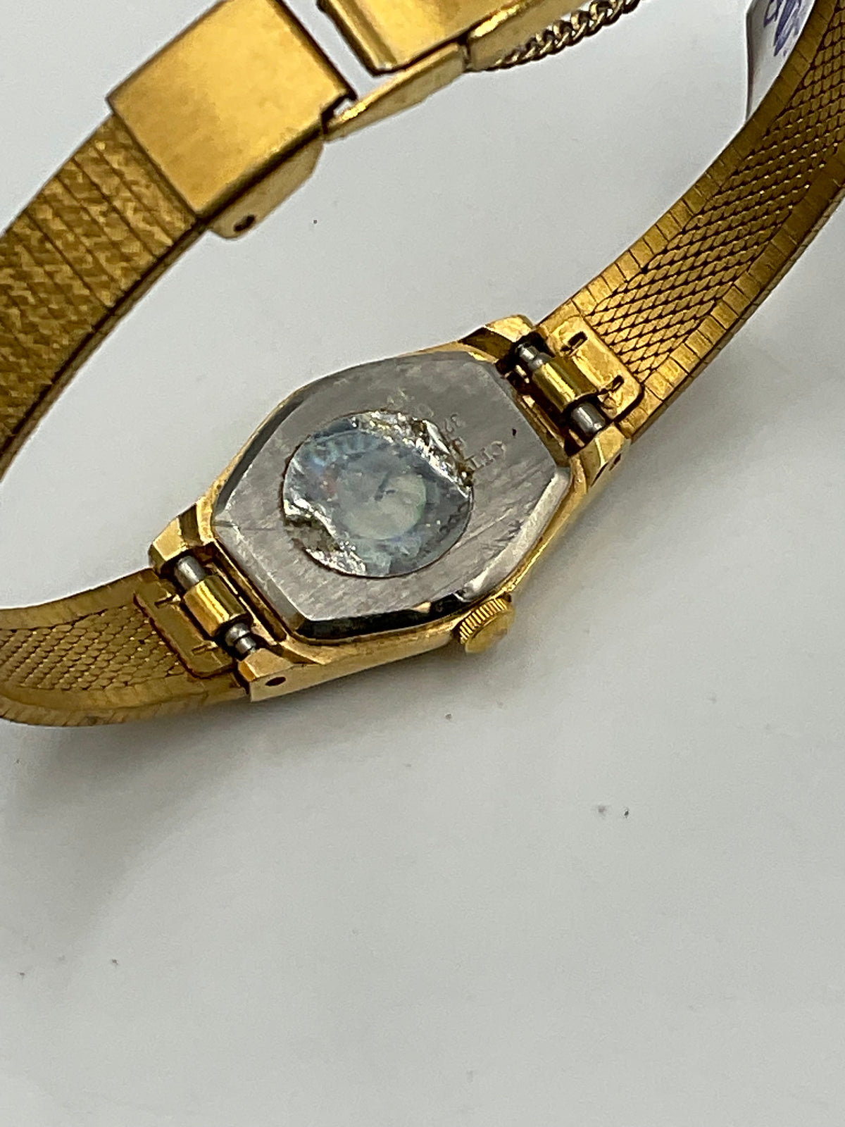 Vintage Citizen Quartz Ladies Gold Tone Watch Black Dial New Battery Working