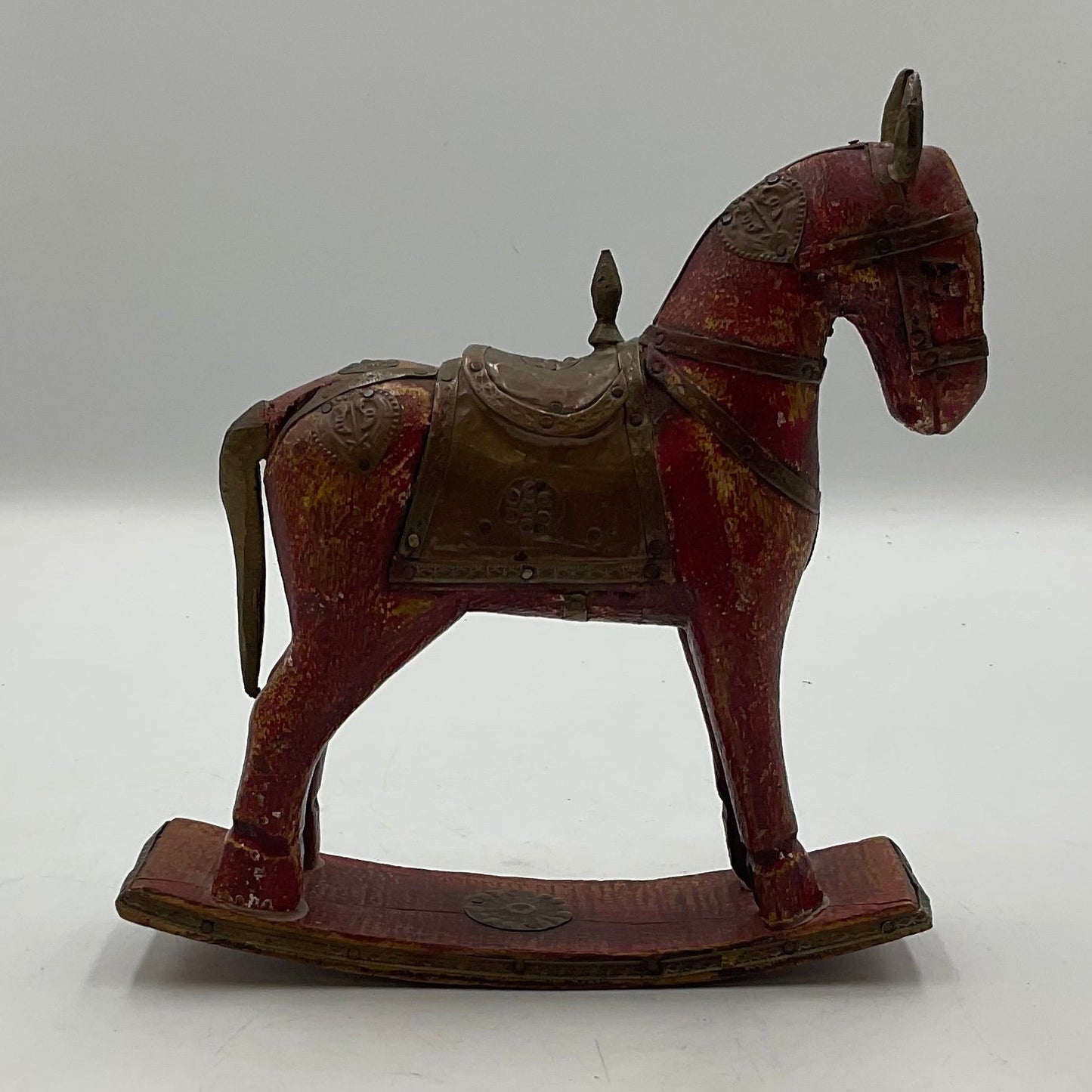 Hand Carved Vintage Mini Rocking Horse 6" Sculpture