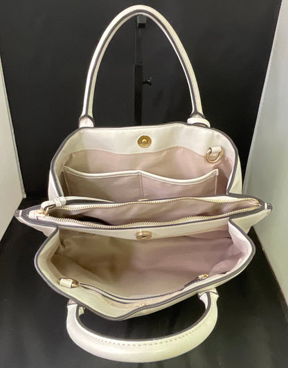 Nine West White Off-White Three Compartment Handbag