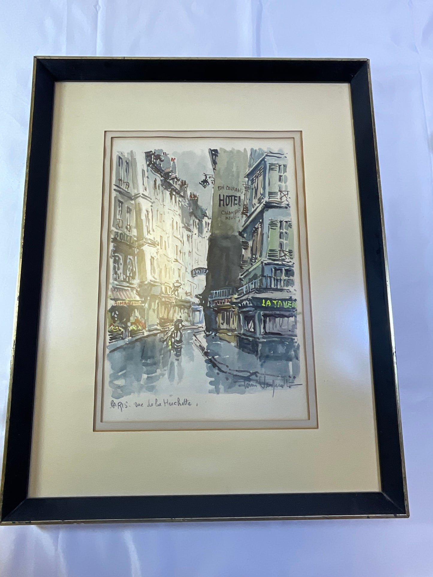 Franz Herbelot Water Color Paris Themed Framed #1