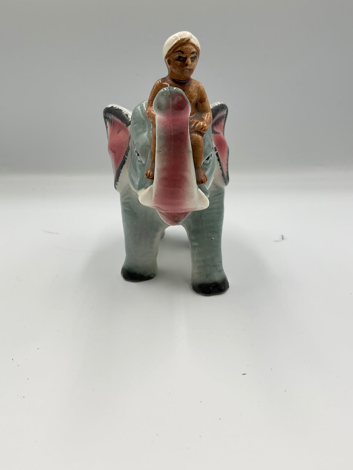 Vintage Elephant Ridden By Boy Figure decor