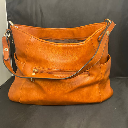 Brown Faux Leather Shoulder Purse