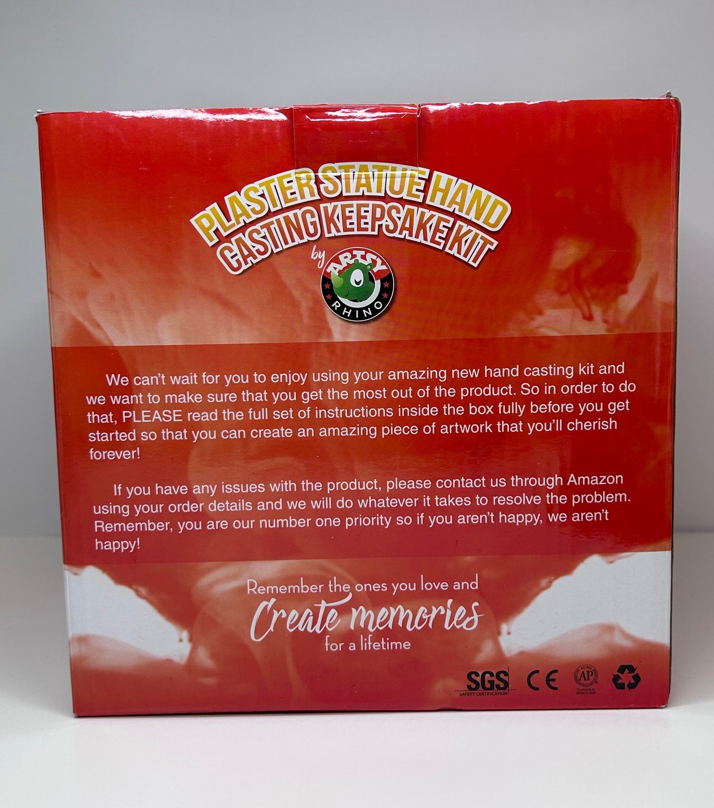 Plaster Statue Hand Casting Keepsake Kit by Artsy Rhino New in Box