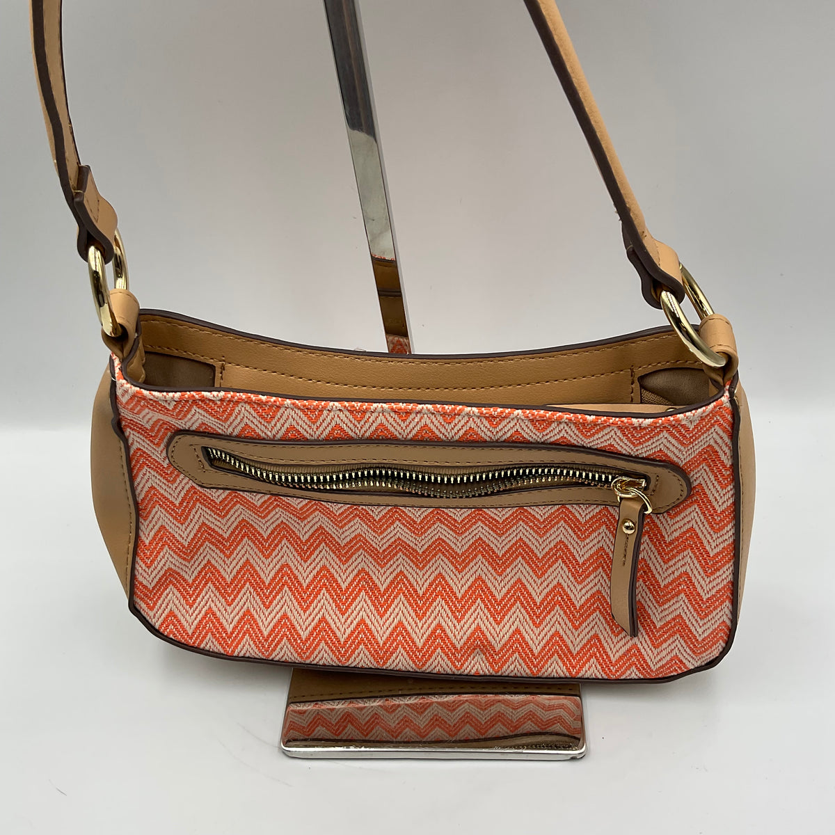 Nanette Lepore Orange And Tan Shoulder Bag