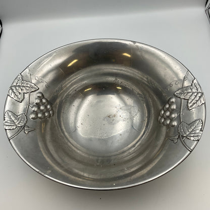 Mikasa Silver Serving Bowl with grapes and leaves