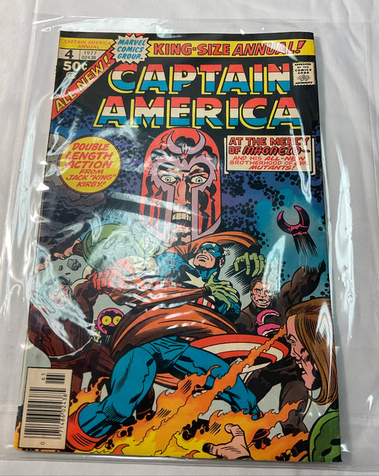 Captain America King-Size Annual #4 Mercy of Magneto Vintage 1977 Marvel Comic Book