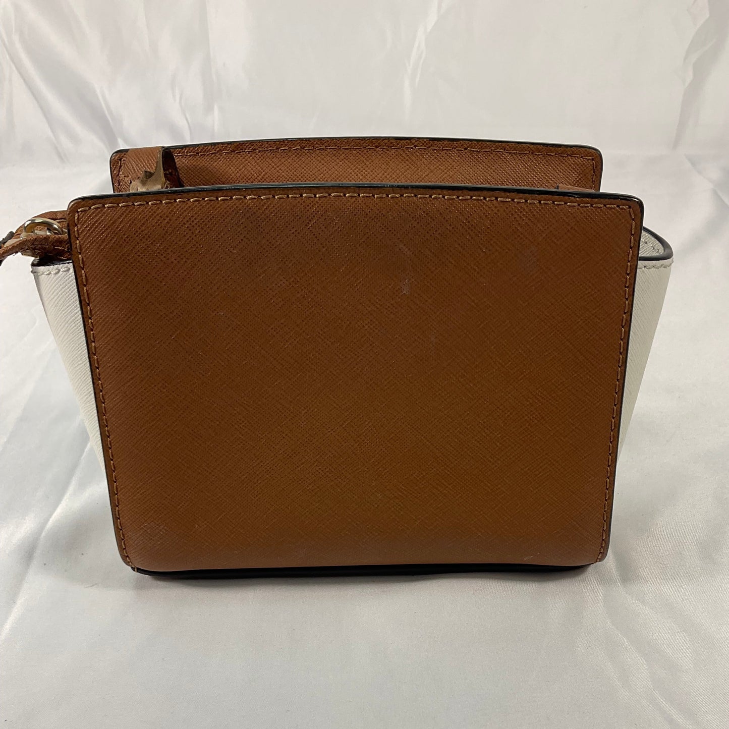 Michael Kors Brown Leather Small Selma Crossbody Bag Missing Strap Clasp Broken