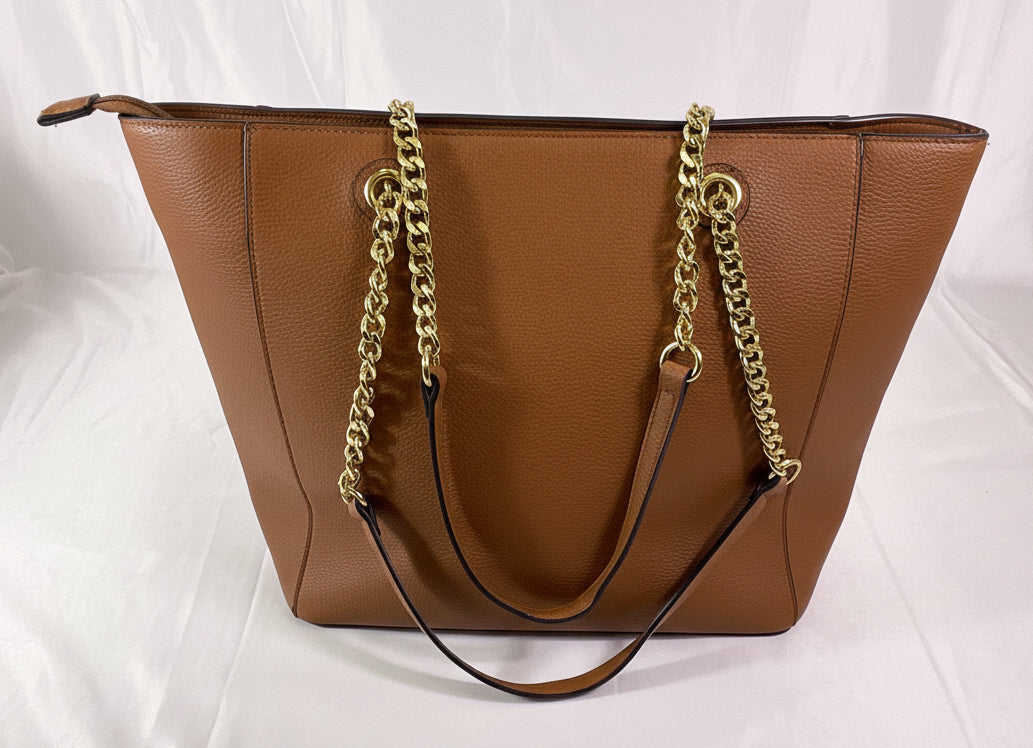 Aldo Brown Leather Style Goldtone Hardware Shoulder Bag Purse