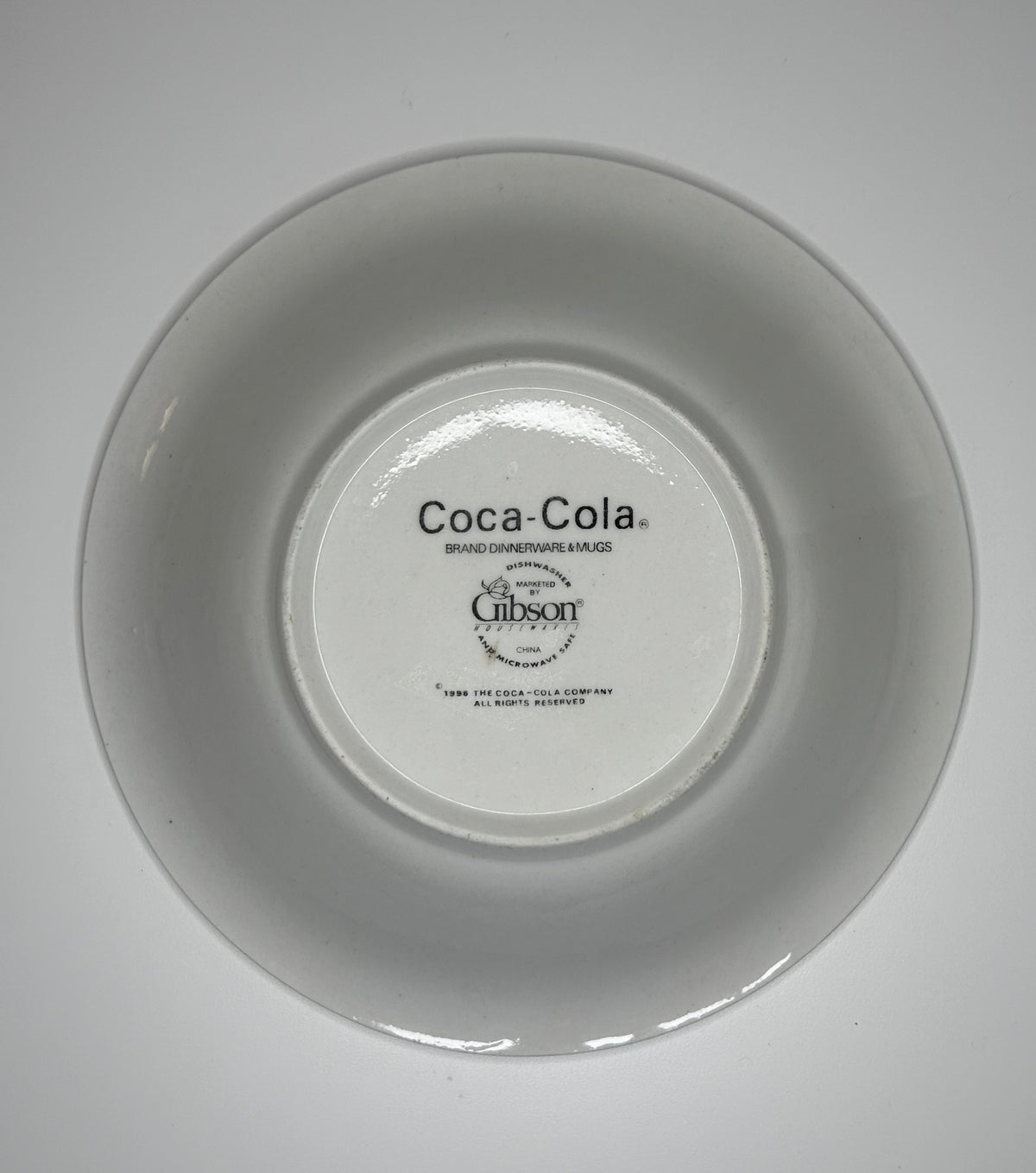 Coca-Cola Vintage 1996 8 inch Round Bowl by Gibson Designs