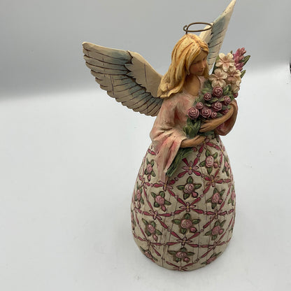 Jim Shore’s Heartwood Creek Breast Cancer Wooden Angel