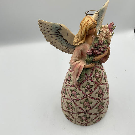 Jim Shore’s Heartwood Creek Breast Cancer Wooden Angel