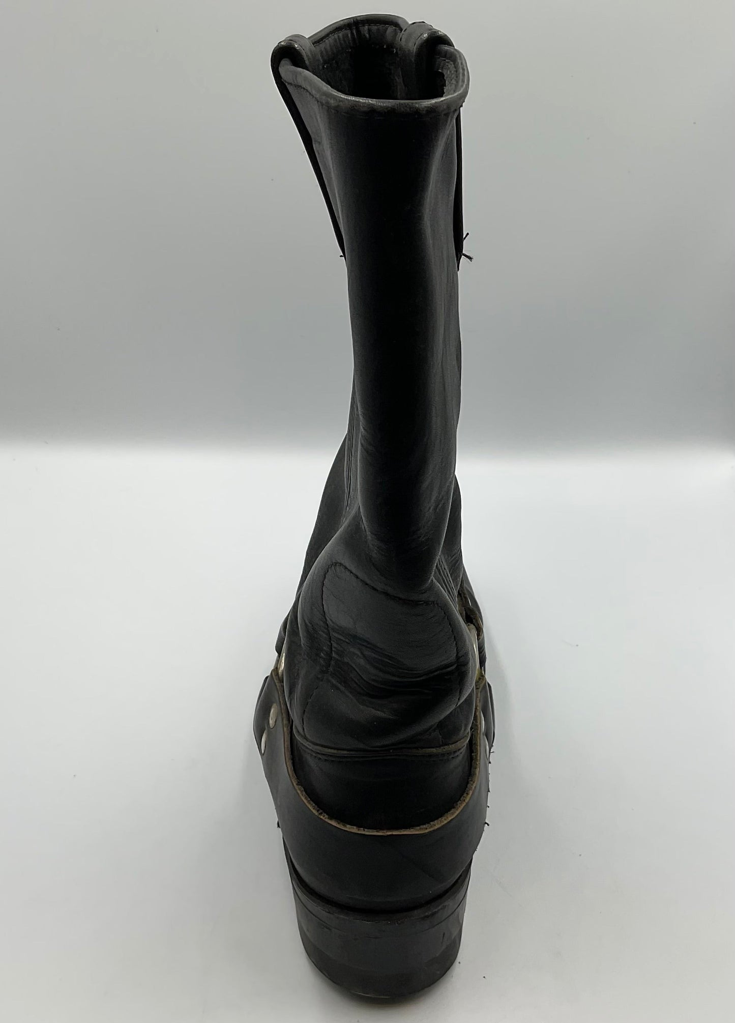 Square Toe USA Harley Davidson Screaming Eagle Black Leather Harness Boots Size 9