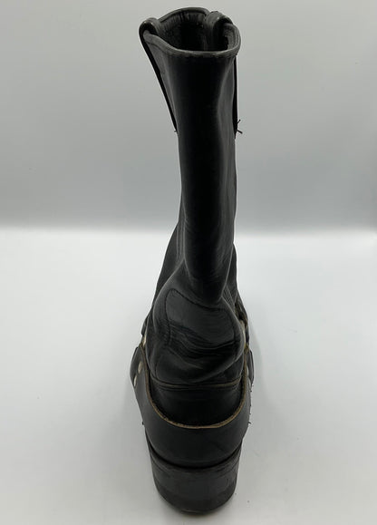 Square Toe USA Harley Davidson Screaming Eagle Black Leather Harness Boots Size 9